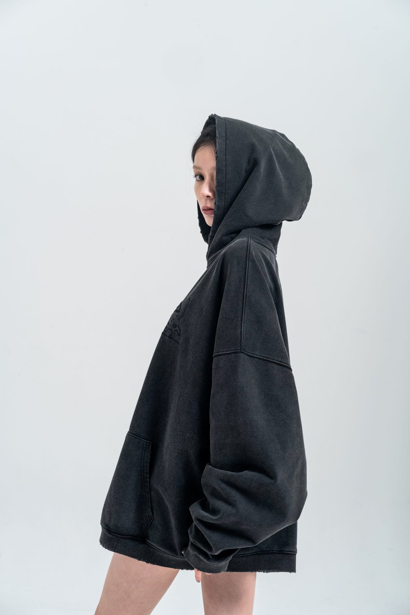 ‘MUSHROOM DEFENDER’ HOODIE IN BLACK