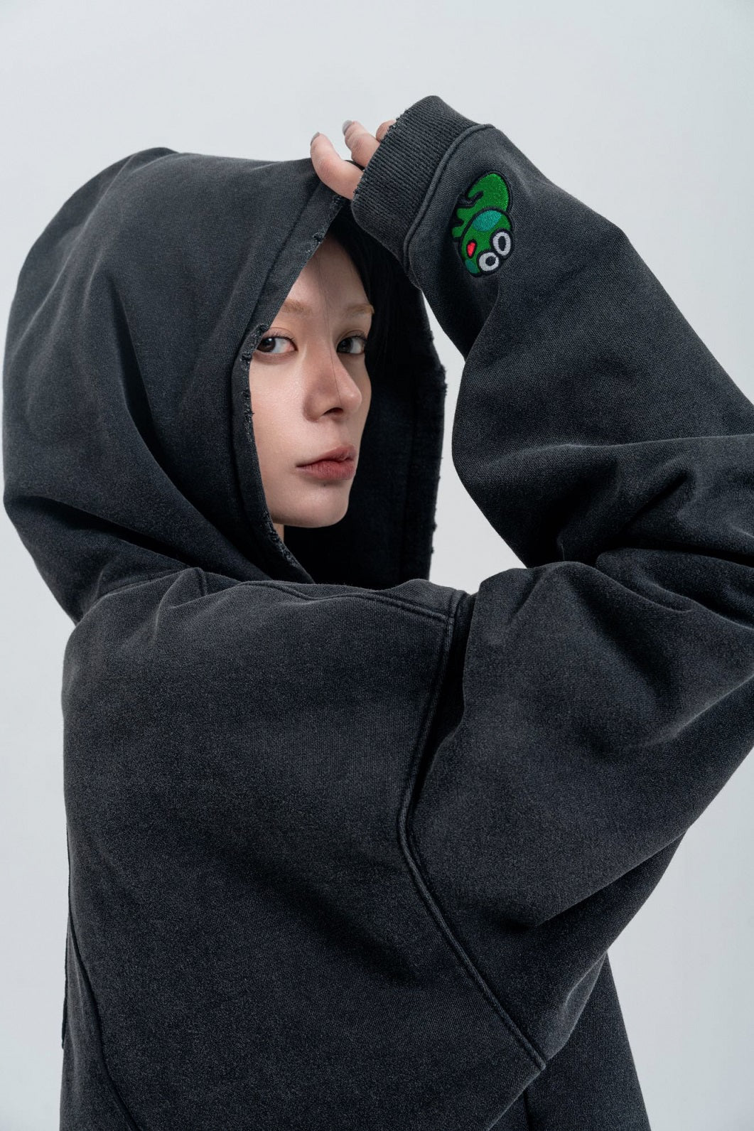 ‘MUSHROOM DEFENDER’ HOODIE IN BLACK